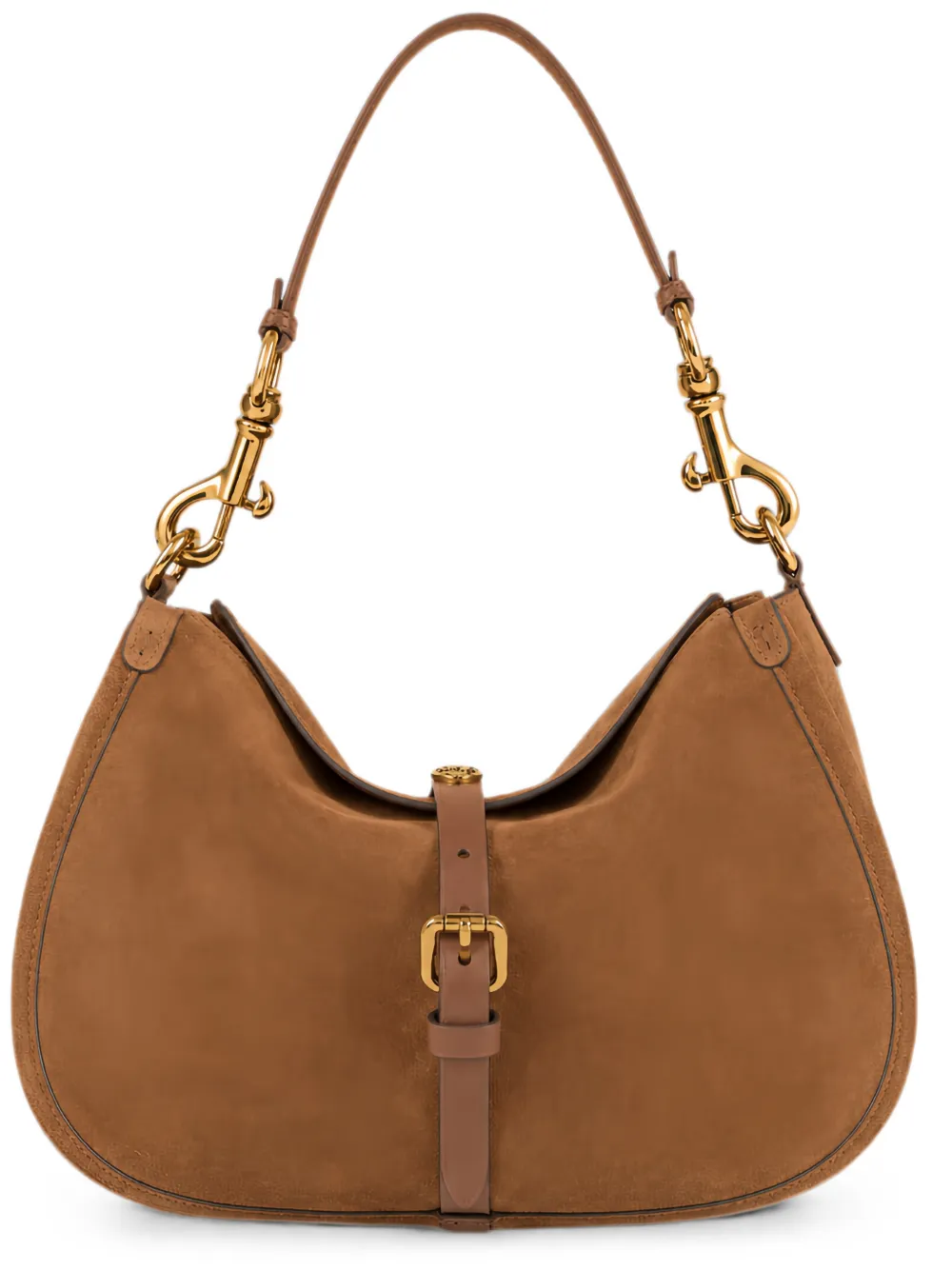ETRO Kleine Pony suède schoudertas met gesp-detail Bruin