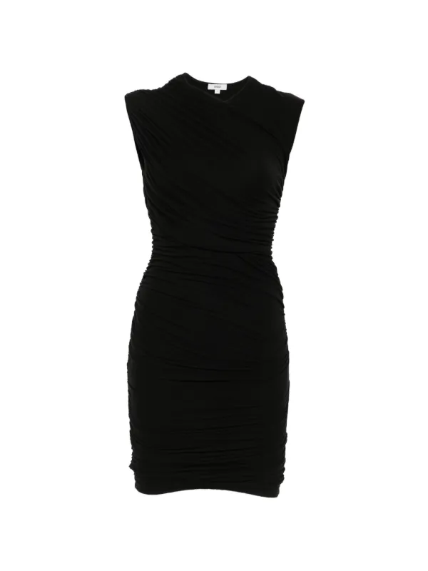 Agolde Ester Ruched Sleeveless Mini Dress in Black