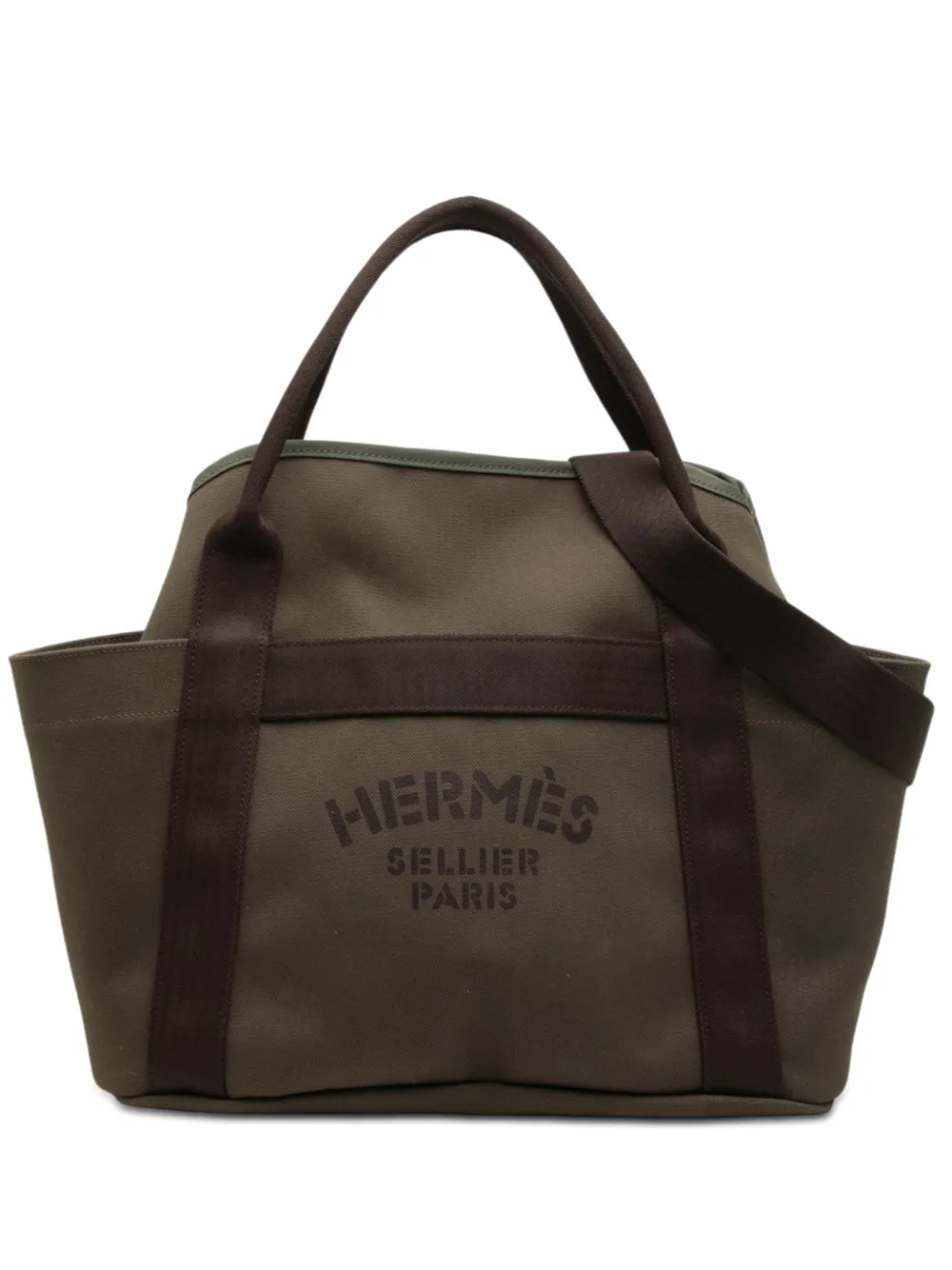 Hermès Pre-Owned 2017 Toile Sac de Pansage Grooming Bag satchel - Marrone