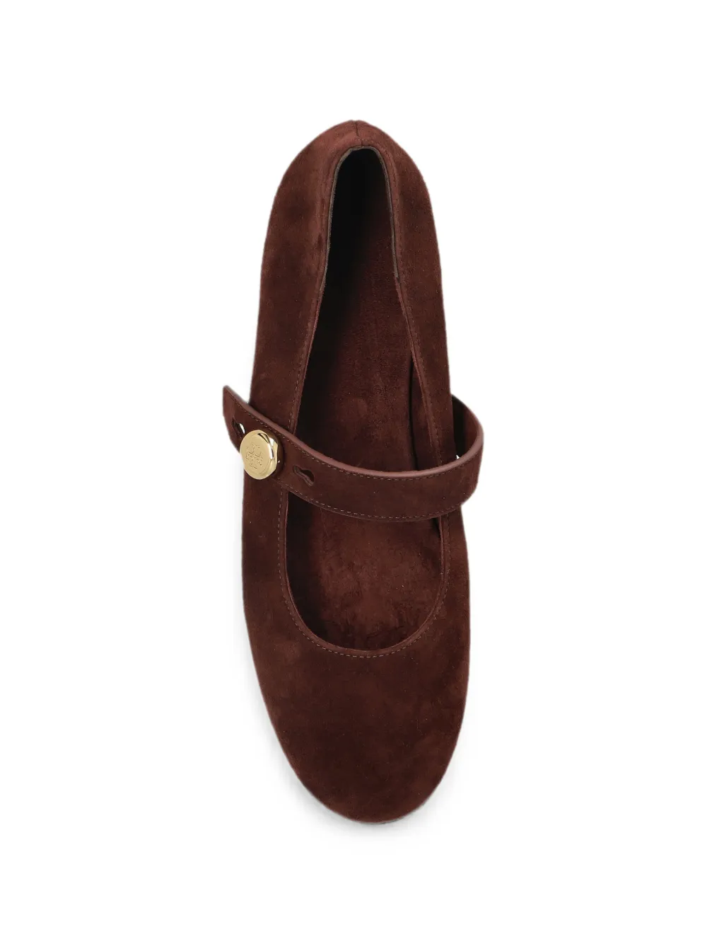 Tory Burch suede logo-button ballet flats Bruin