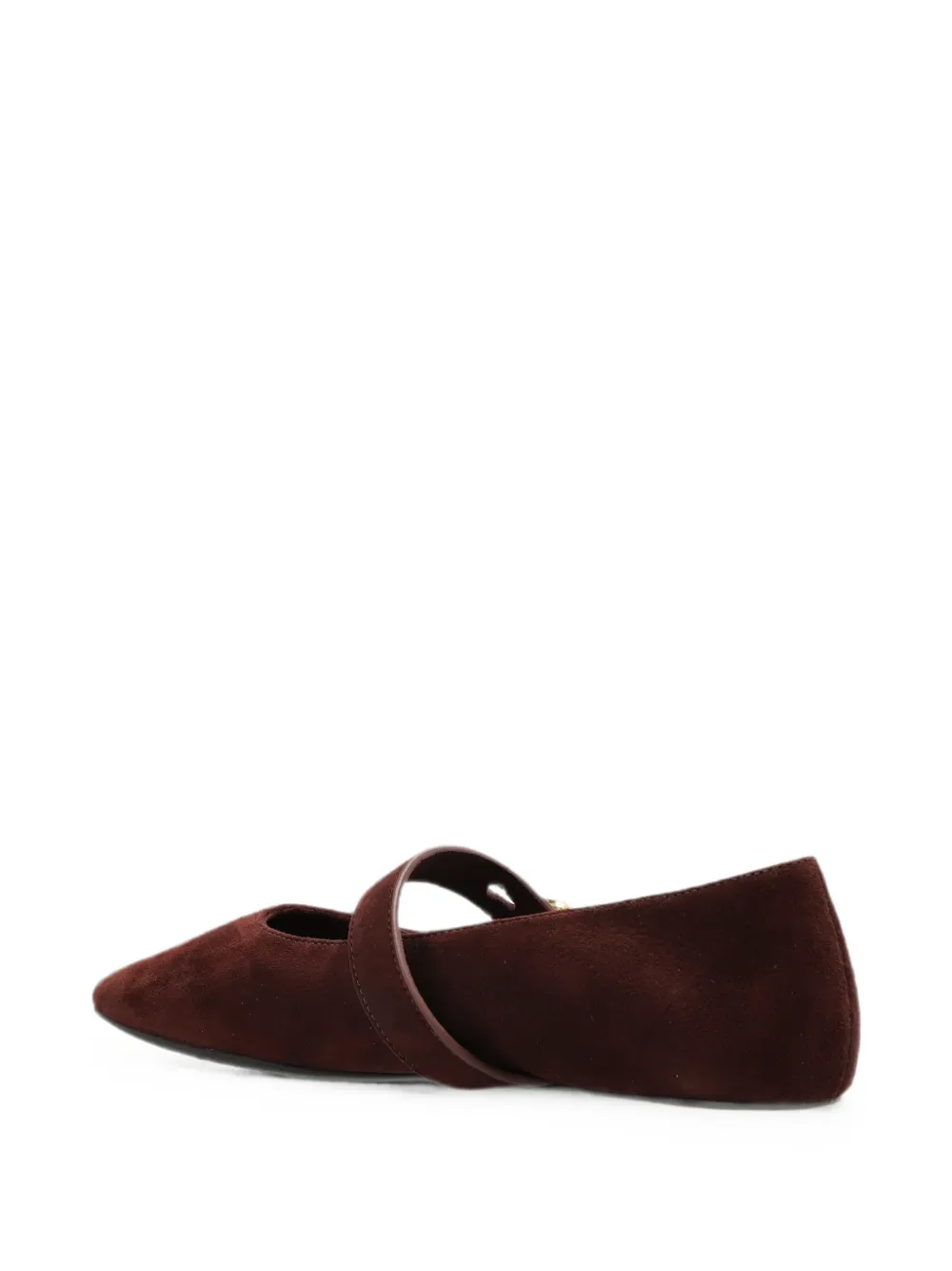 Tory Burch suede logo-button ballet flats Bruin