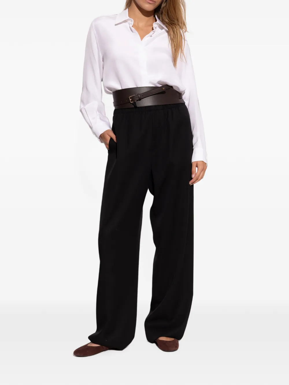 Tory Burch suede logo-button ballet flats Bruin