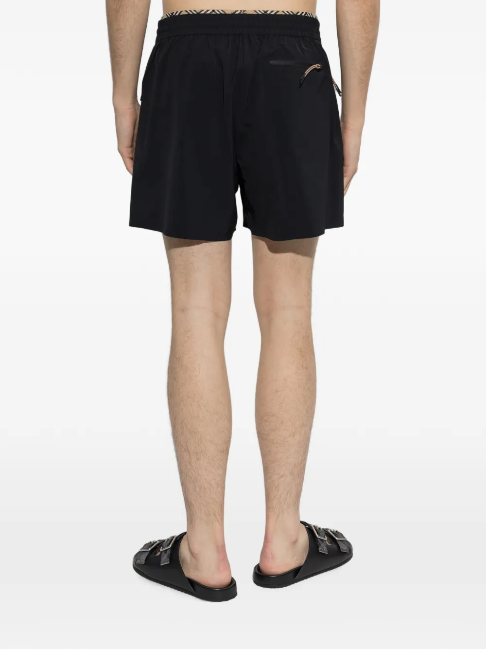 Burberry Stretch shorts met geruite afwerking Zwart