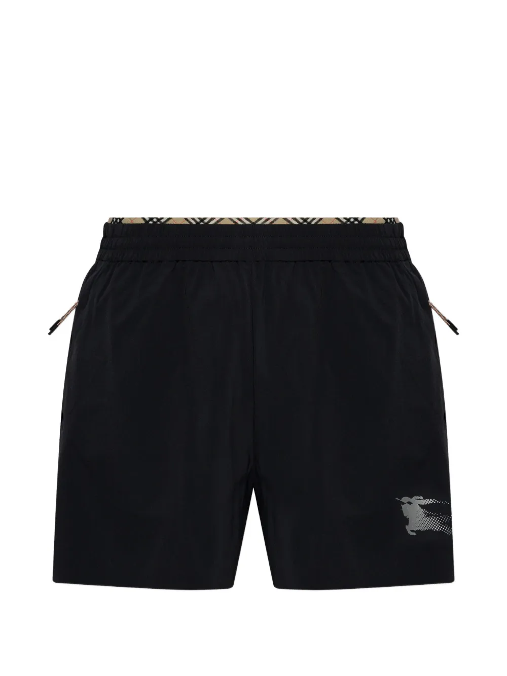 Burberry Stretch shorts met geruite afwerking Zwart
