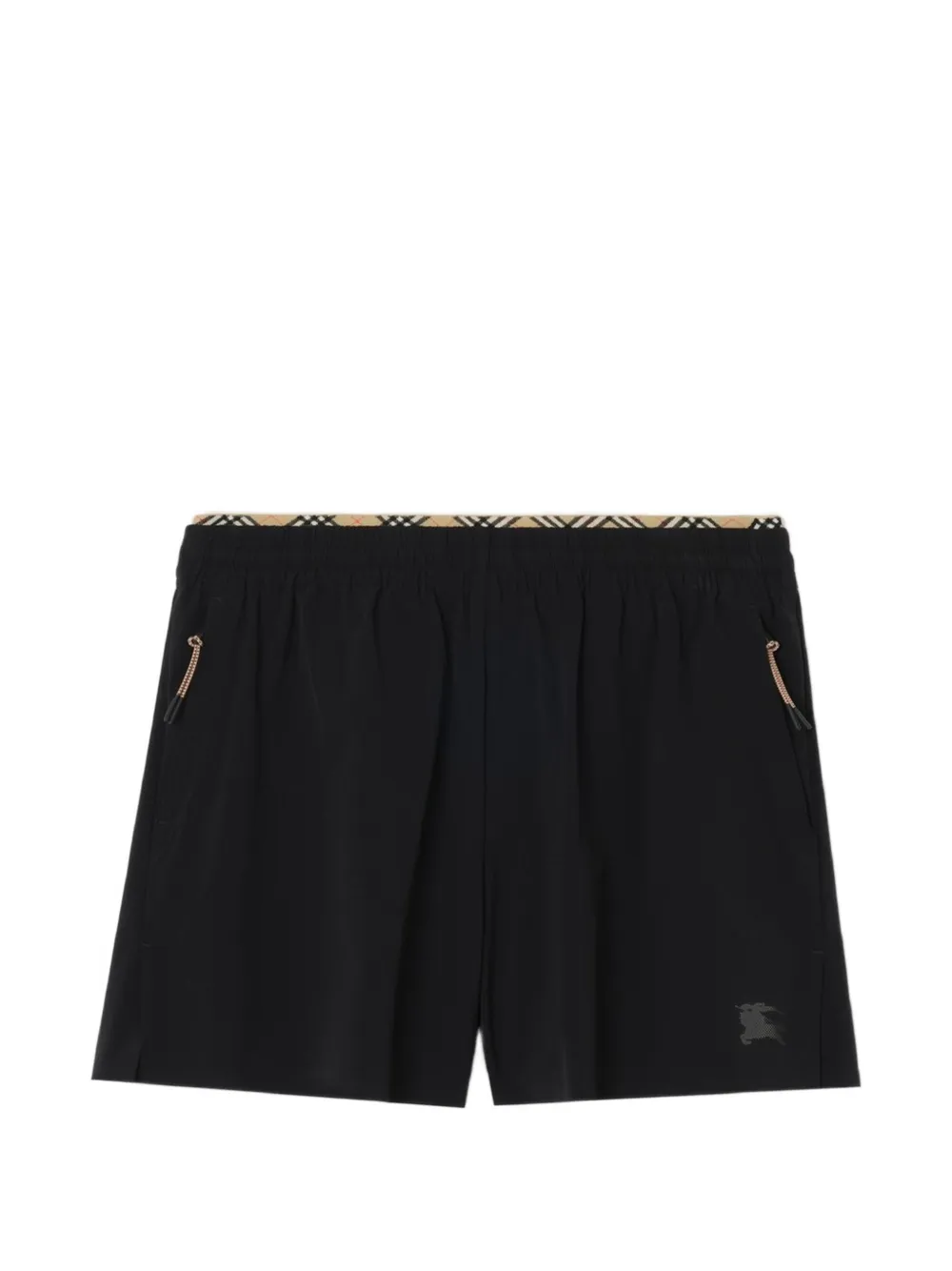 Burberry check-trim stretch shorts - Nero