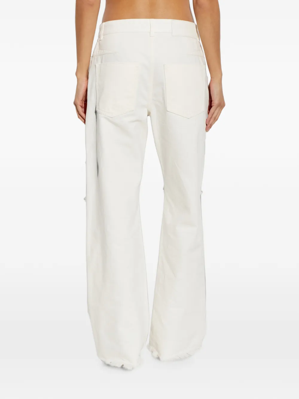 Ferragamo Jeans met gehaakt inzetstuk en franje Wit