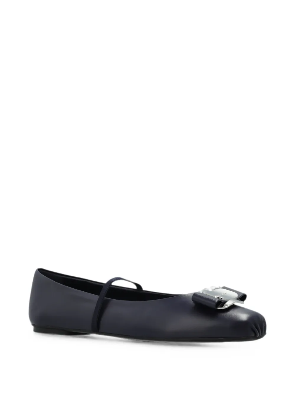 Ferragamo Zina leren ballerina's met strik-detail Blauw