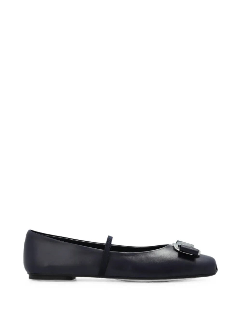 Ferragamo Ballerine in pelle con fiocco - Blu