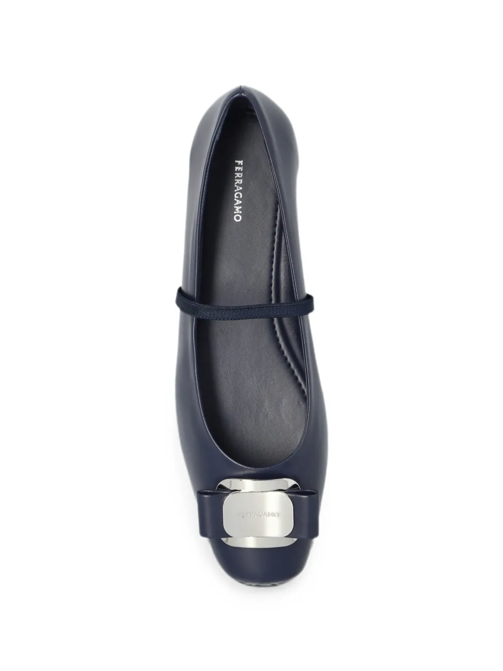 Ferragamo Zina leren ballerina's met strik-detail Blauw