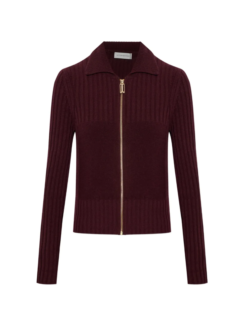 Victoria Beckham ribbed zip-up cardigan - Rosso