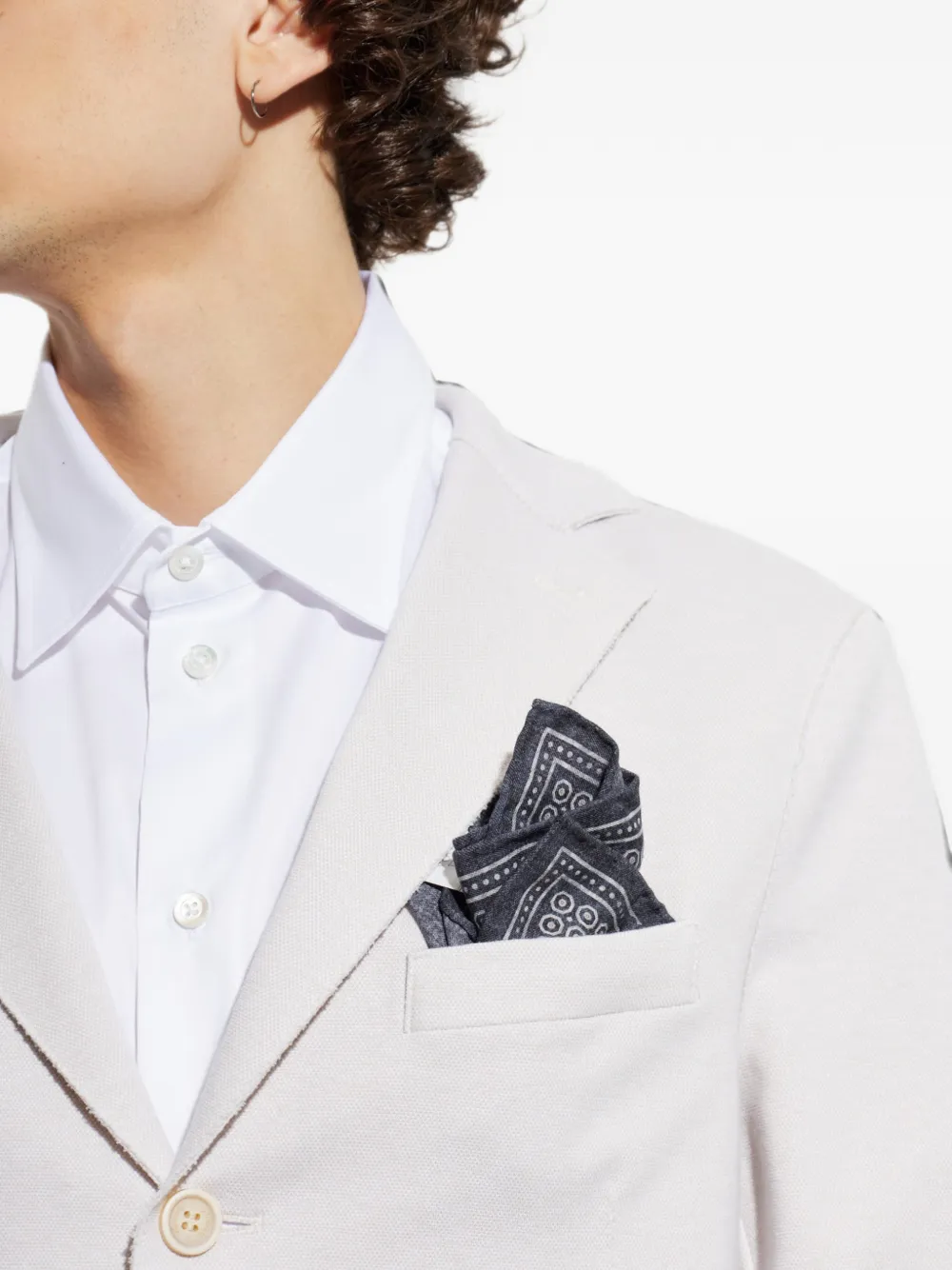 Eleventy Pochet met geometrische print Grijs