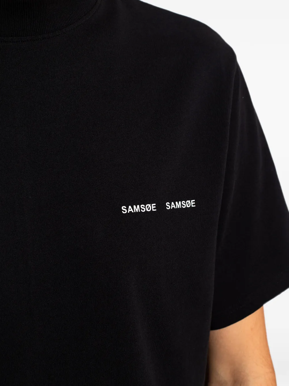 SAMSOE T-shirt met logoprint Zwart