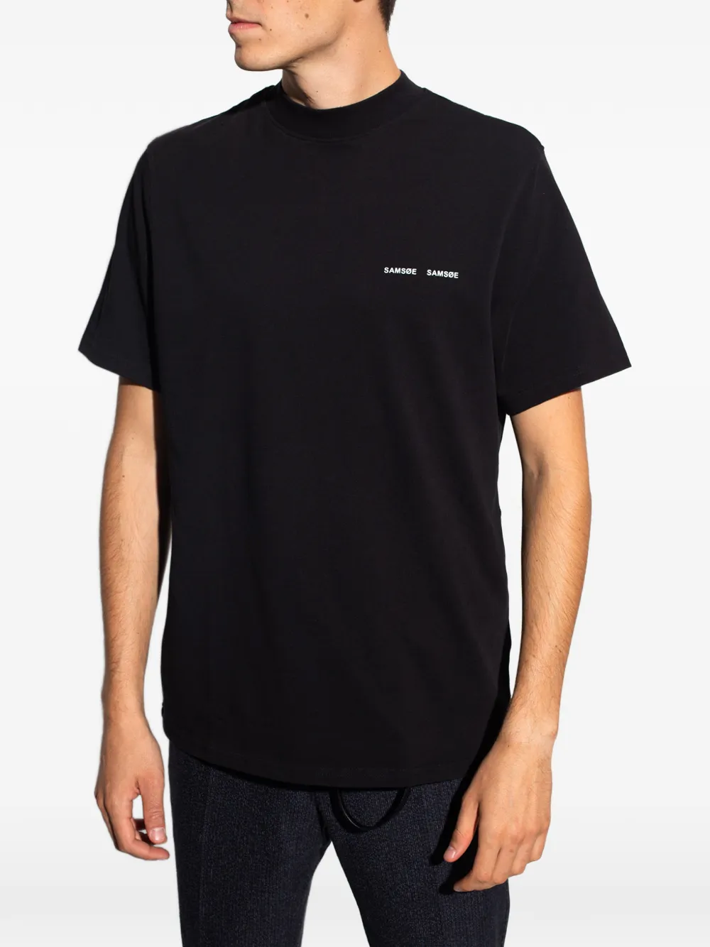 SAMSOE T-shirt met logoprint Zwart