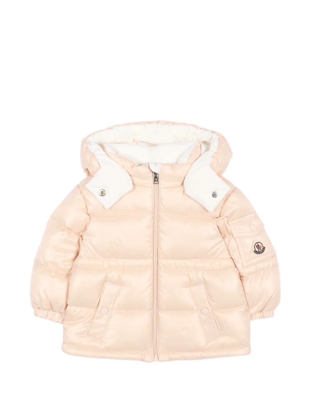 Moncler Enfant Maire gewatteerde jack met capuchon Beige