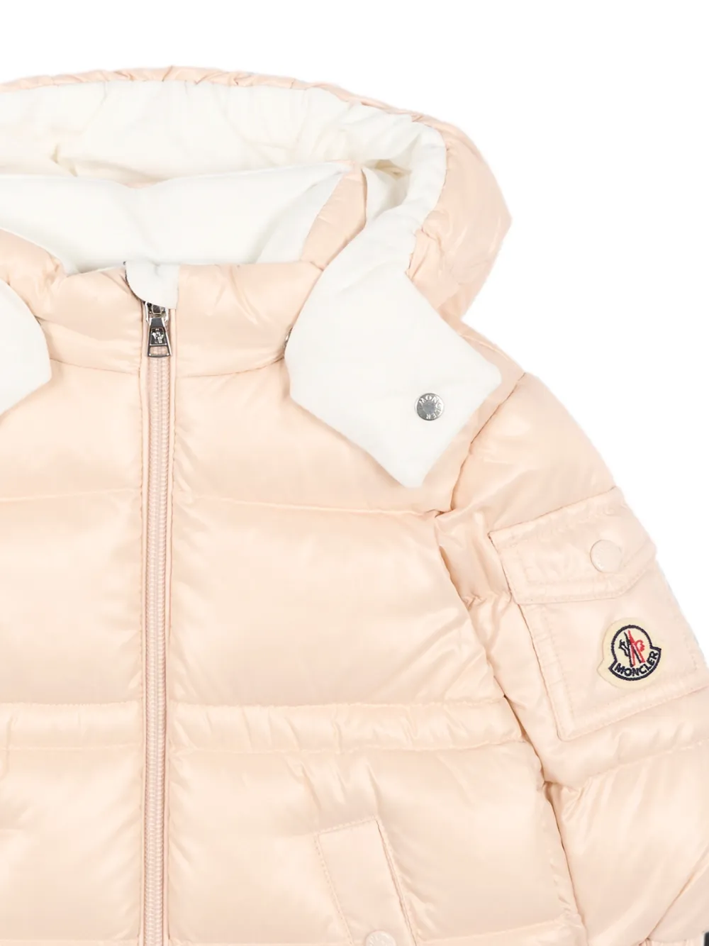 Moncler Enfant Maire gewatteerde jack met capuchon Beige