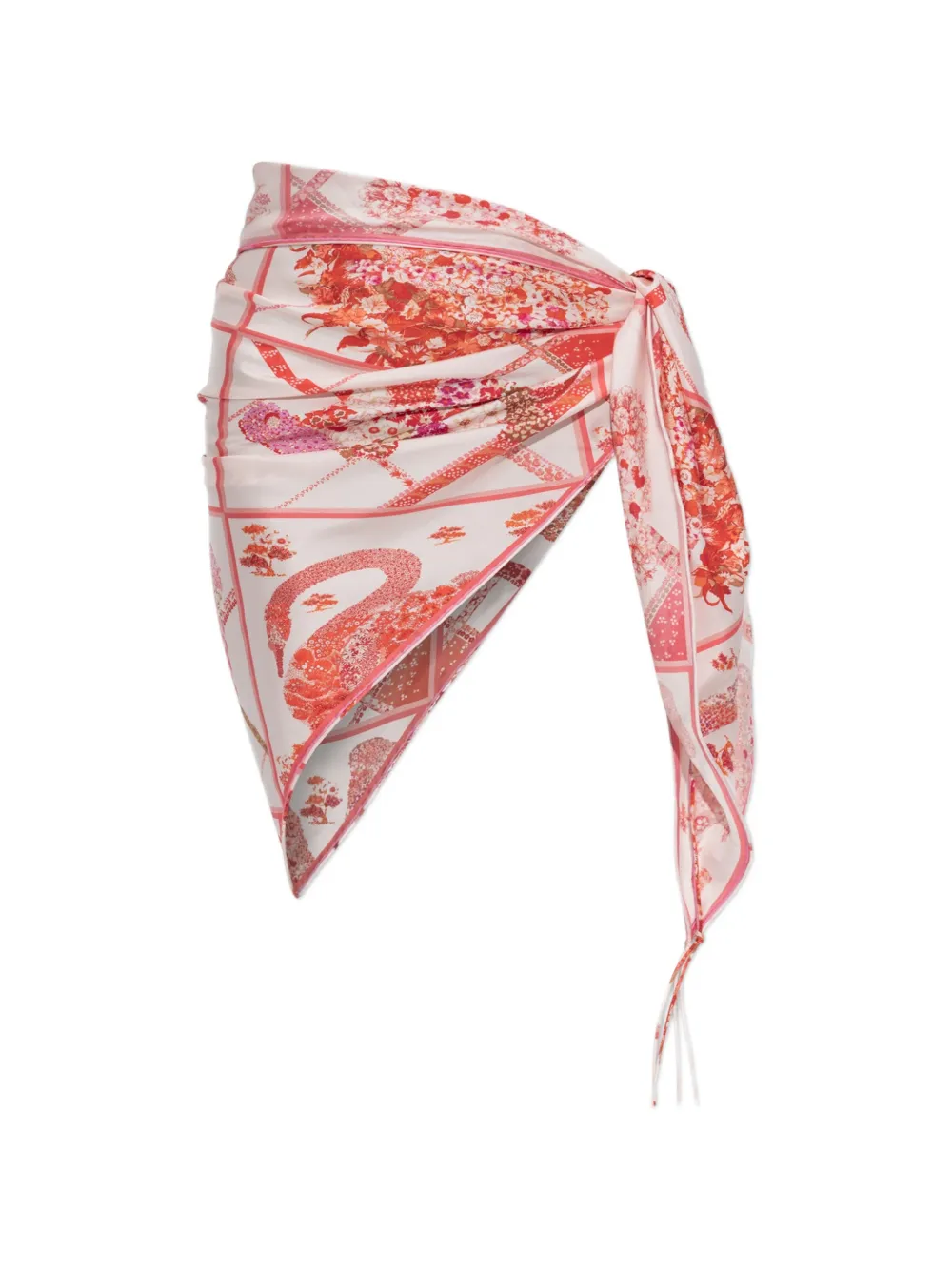Ferragamo graphic-print silk pareo - Nude