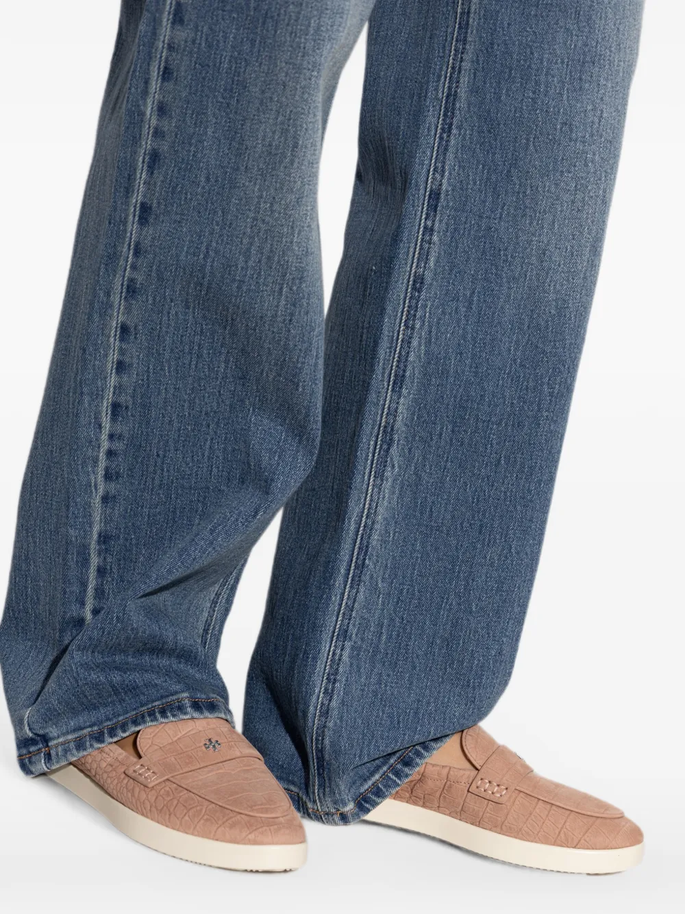 Tory Burch Loafers met krokodillen-reliëf Oranje