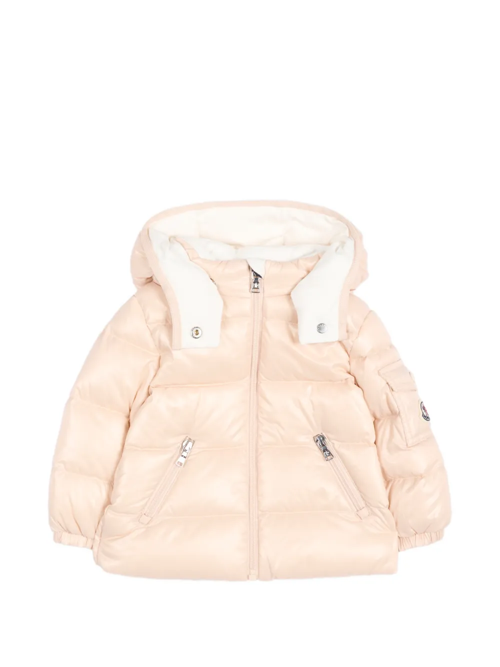 Moncler Enfant Gewatteerd jack met capuchon Beige