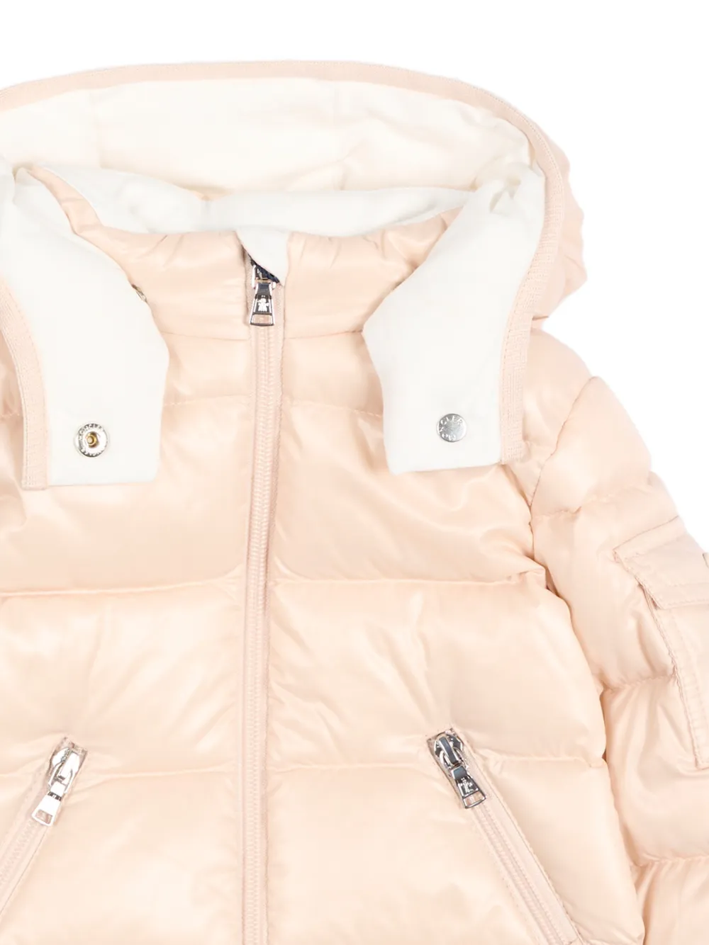 Moncler Enfant Gewatteerd jack met capuchon Beige