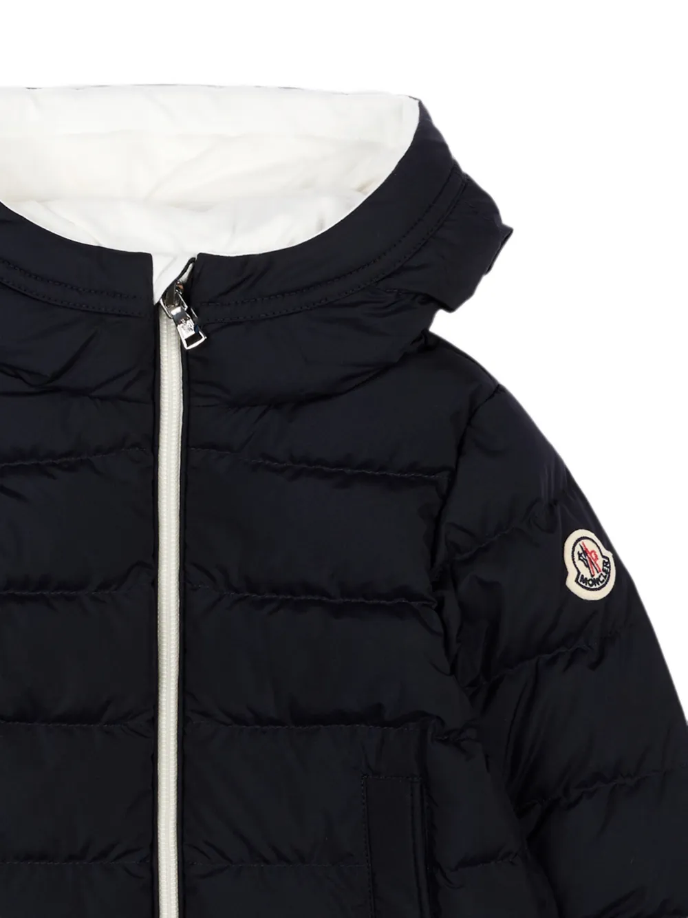 Moncler Enfant Brannock gewatteerd jack met logo-patch Blauw