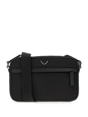 Giorgio Armani logo-debossed zip-fastening Shoulder Bag | Black