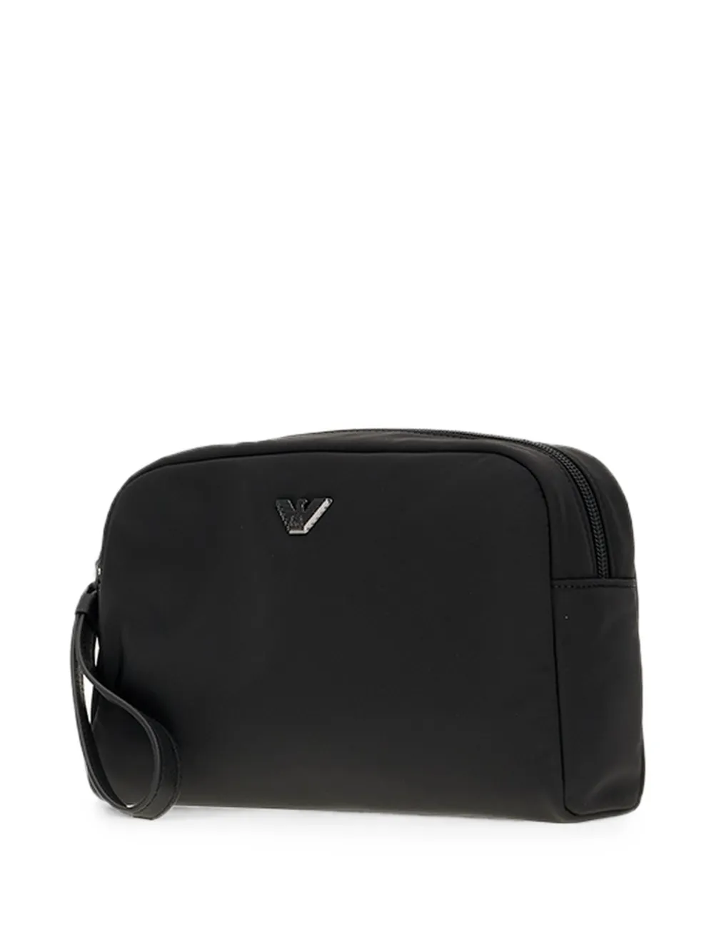Emporio Armani Clutch met polsband en logo-plakkaat Zwart