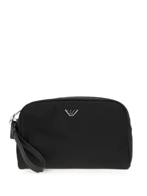 Emporio Armani logo-plaque wristlet clutch bag