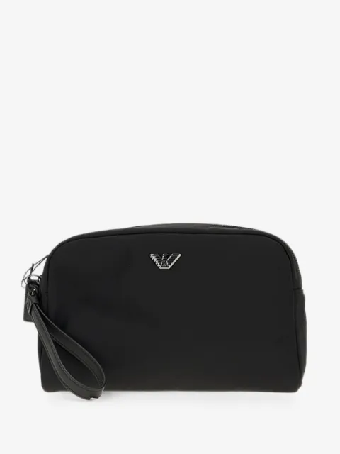 Emporio Armani logo-plaque wristlet clutch bag
