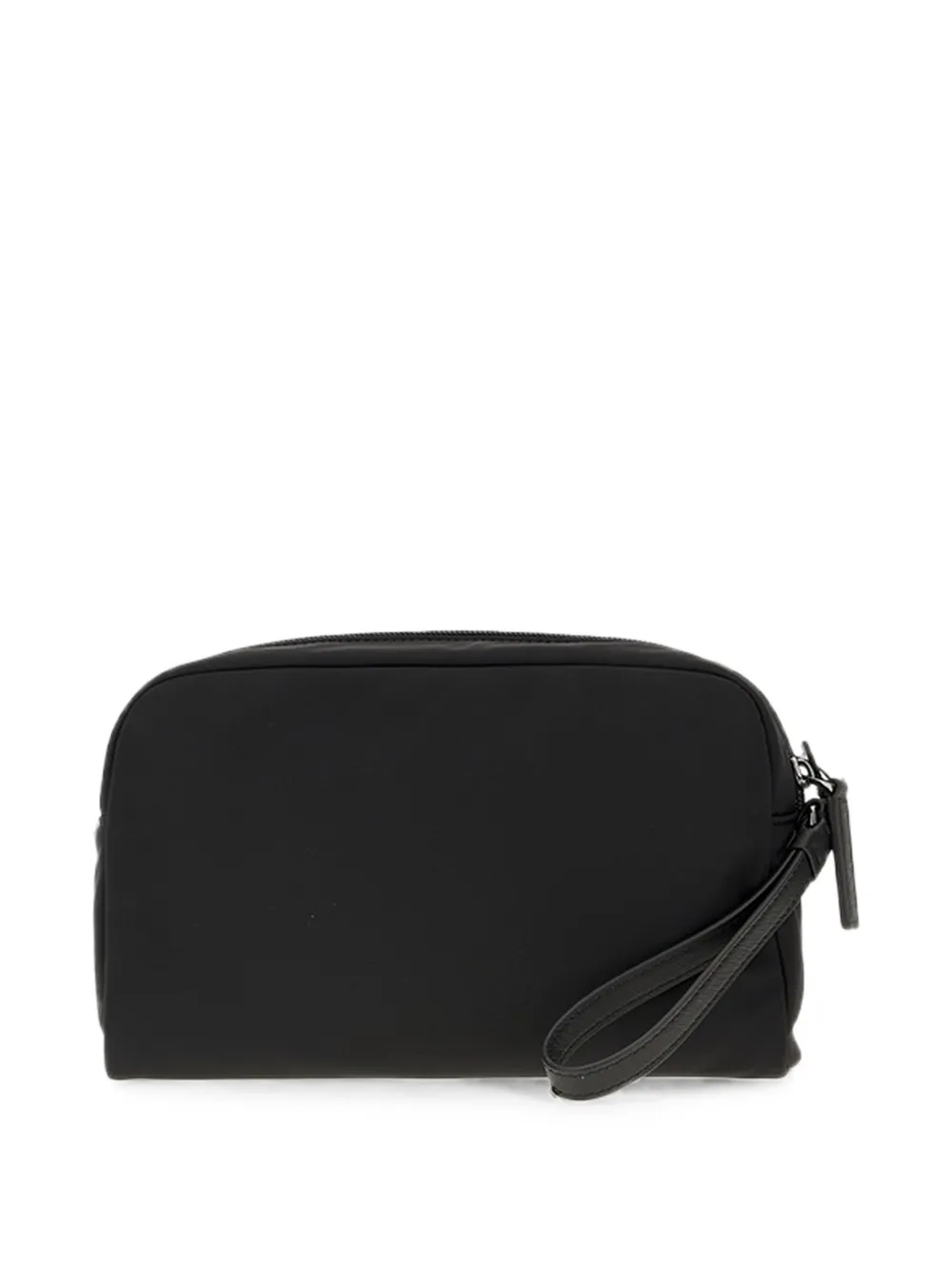 Emporio Armani Clutch met polsband en logo-plakkaat Zwart