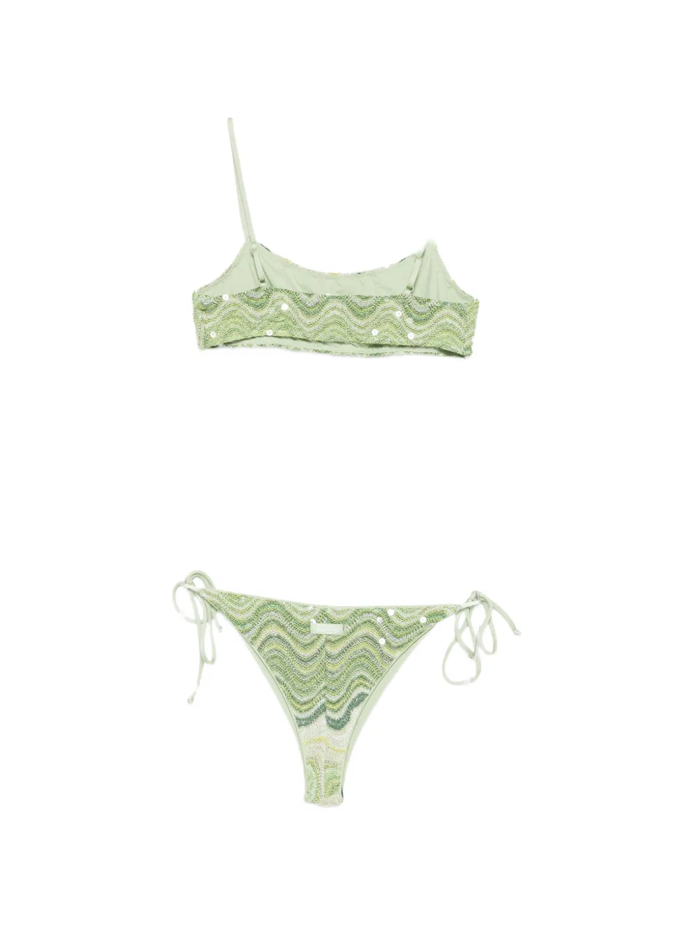 MC2 Saint Barth Sadie bikini verfraaid met pailletten Groen