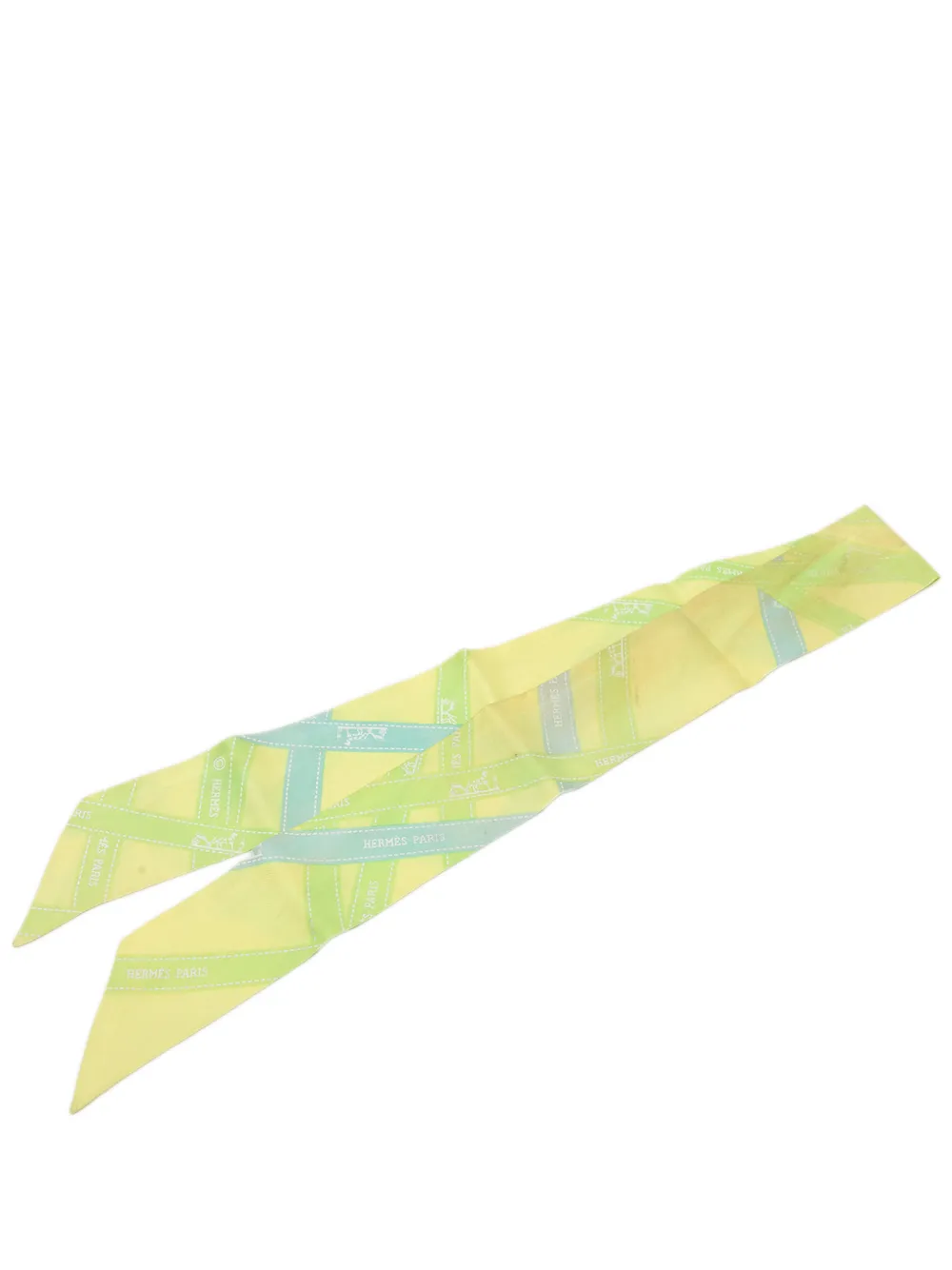 Hermès Pre-Owned 2000-2026 Bolduc Silk Twilly Scarf scarves - Giallo