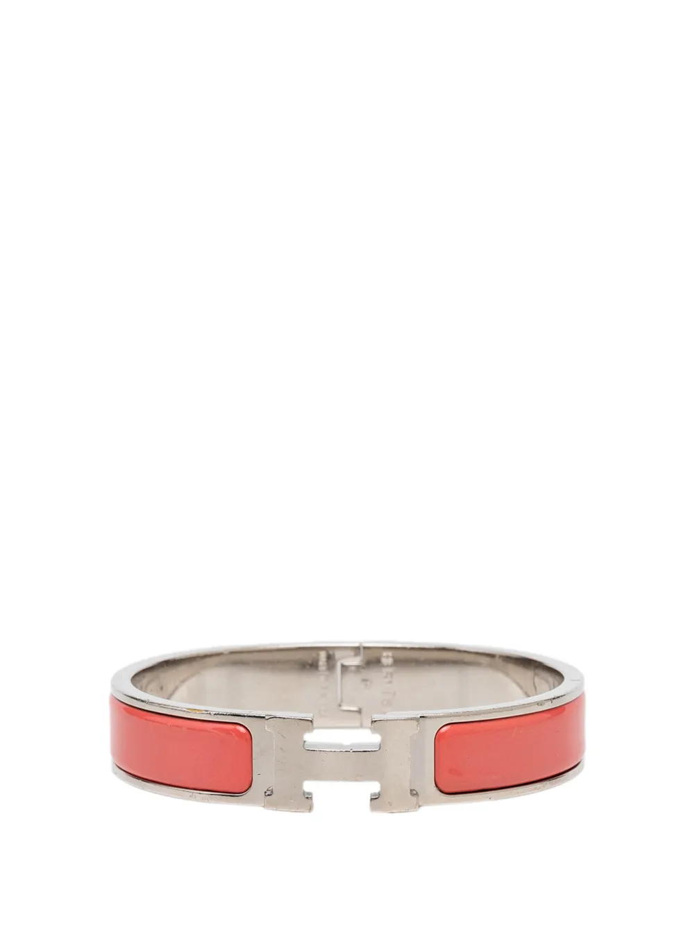 Pre-owned Hermes 2000-2026 Narrow Enamel Clic H Bracelet Pm Costume Bracelet In Red