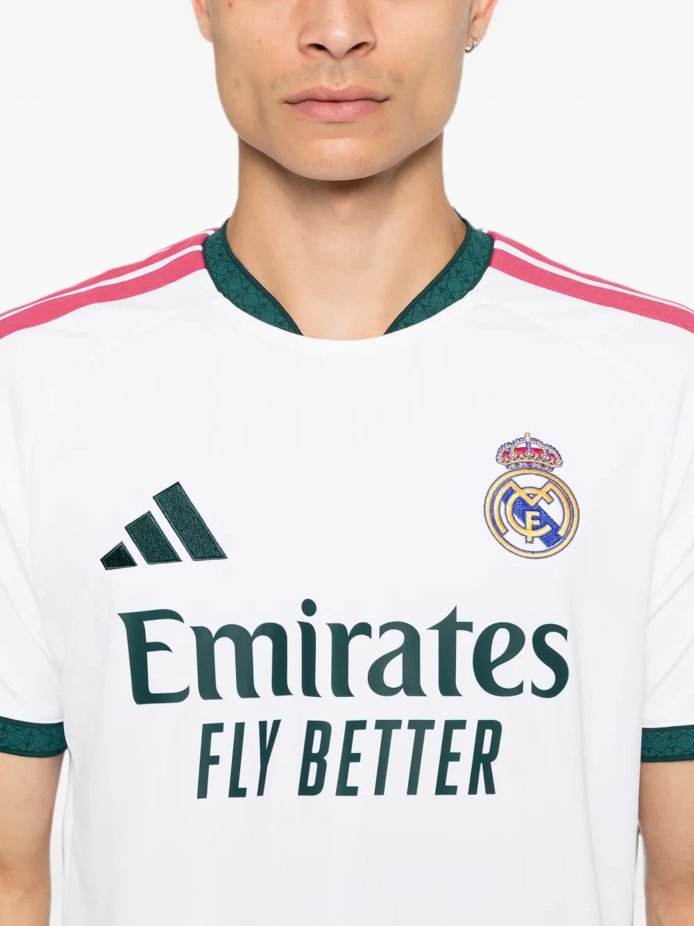 adidas Real Madrid logo-patch T-shirt Wit