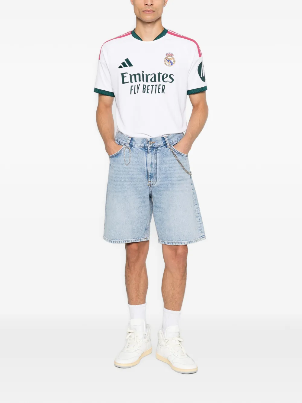 adidas Real Madrid logo-patch T-shirt Wit