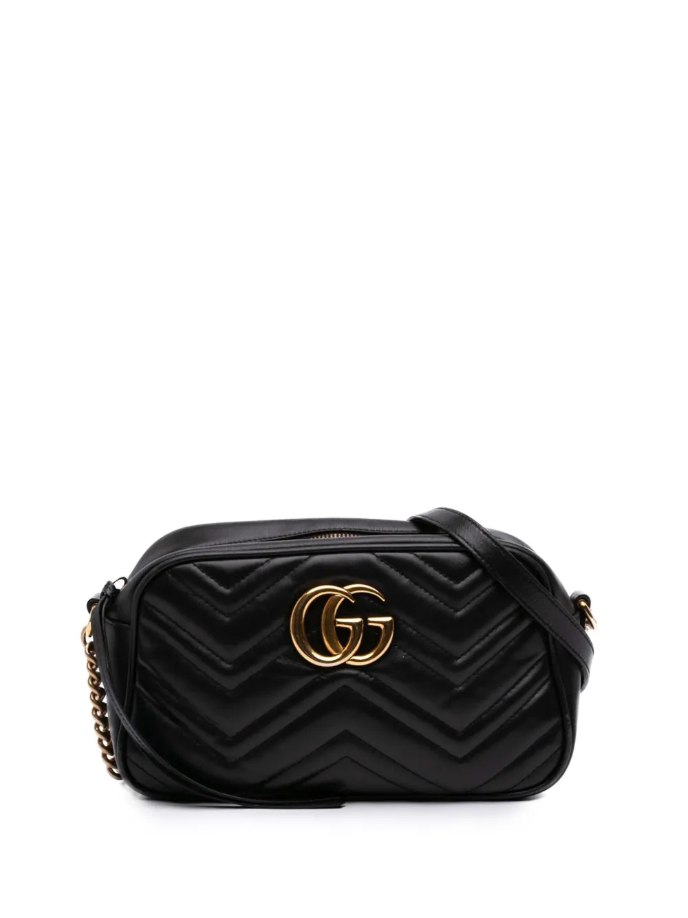 Gucci Pre-Owned 2016-2026 Small GG Marmont Matelasse Calfskin crossbody bag - Nero