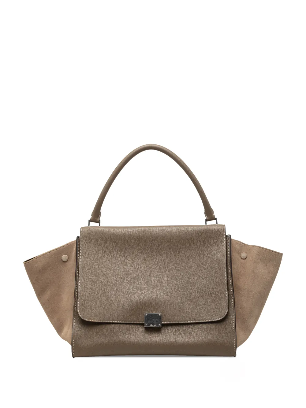 Pre-owned Celine 2012 Medium Leather Trapeze Satchel In Brown