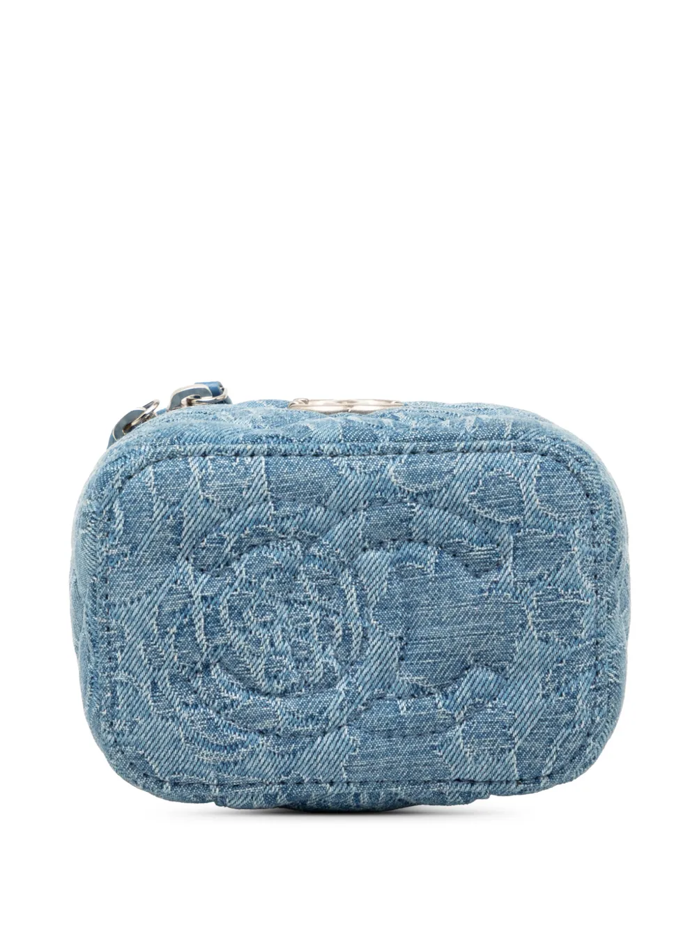 CHANEL Pre-Owned 2021-2026 Mini Quilted Denim Camellia Sweetheart