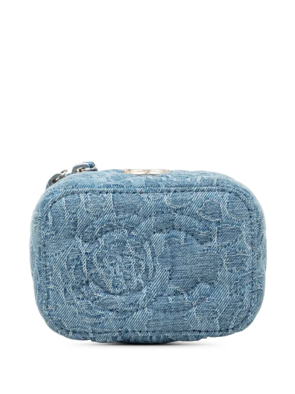 CHANEL Pre-Owned 2021-2026 Mini Quilted Denim Camellia Sweetheart