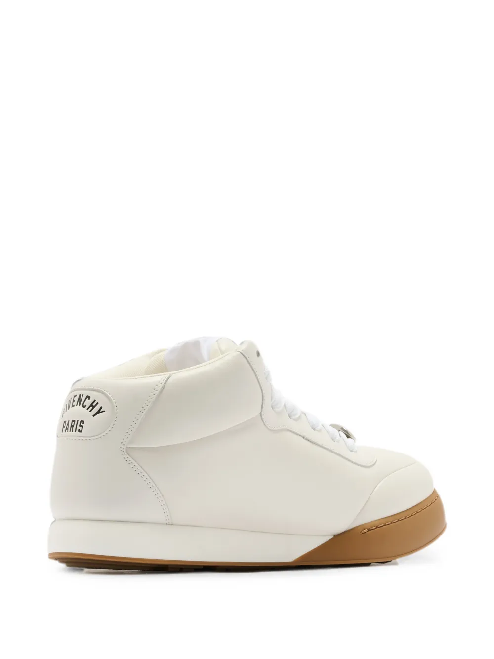 Givenchy logo-plaque leather sneakers Beige