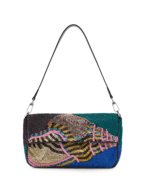 STAUD Timmy bead-embellished shell-motif shoulder bag