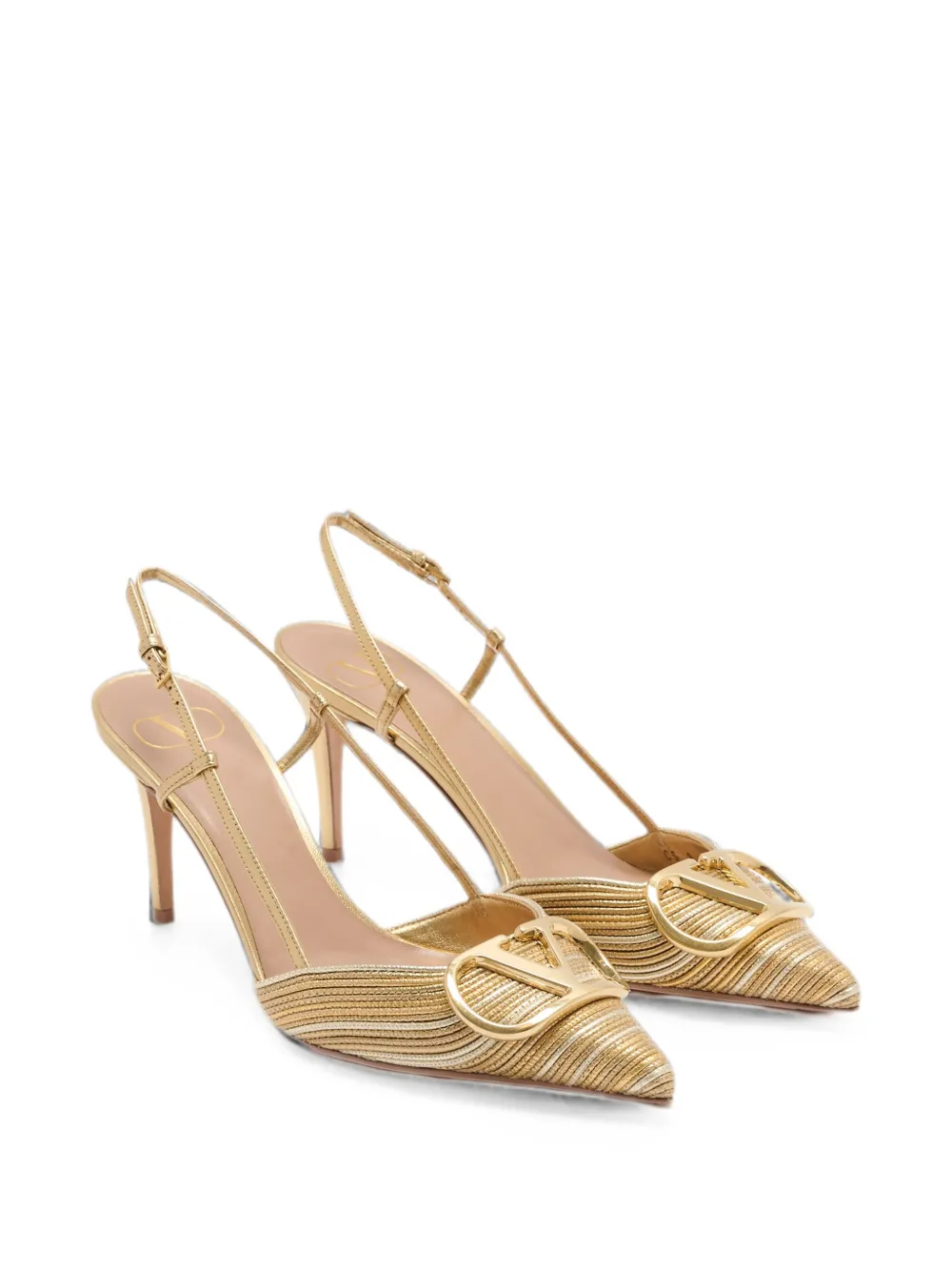 Valentino Garavani VLogo Signature slingback sandals Goud
