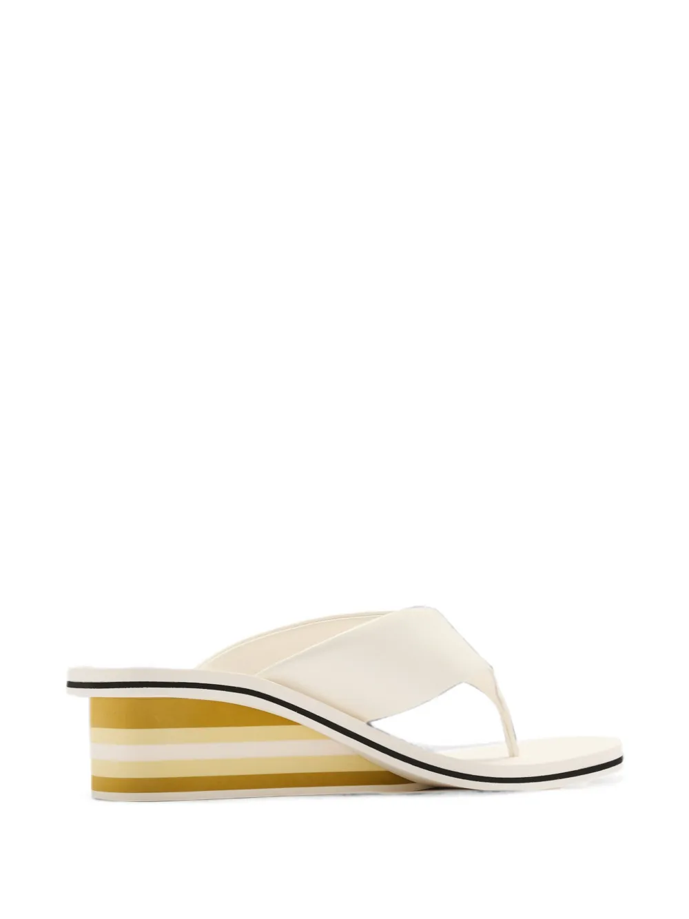 Chloé striped wedge-heel flip-flops Beige