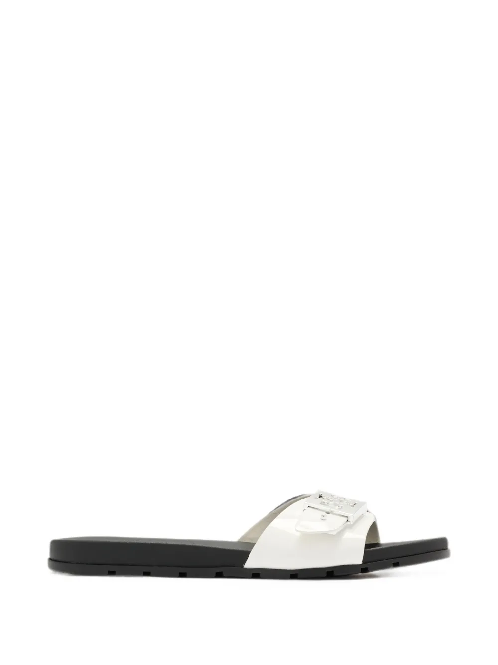Tory Burch Mellow logo-plaque patent sandals Wit
