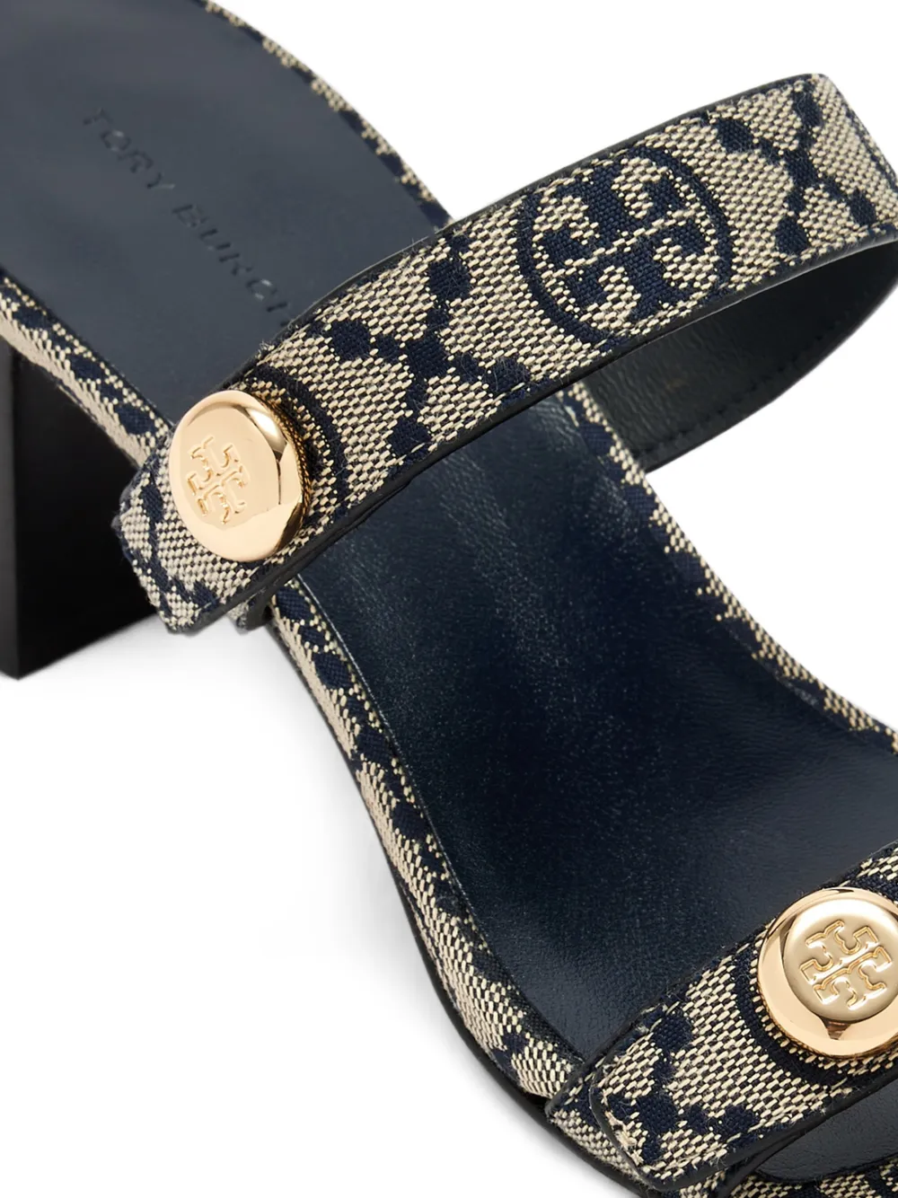 Tory Burch Romy T Monogram button-embellished sandals Beige