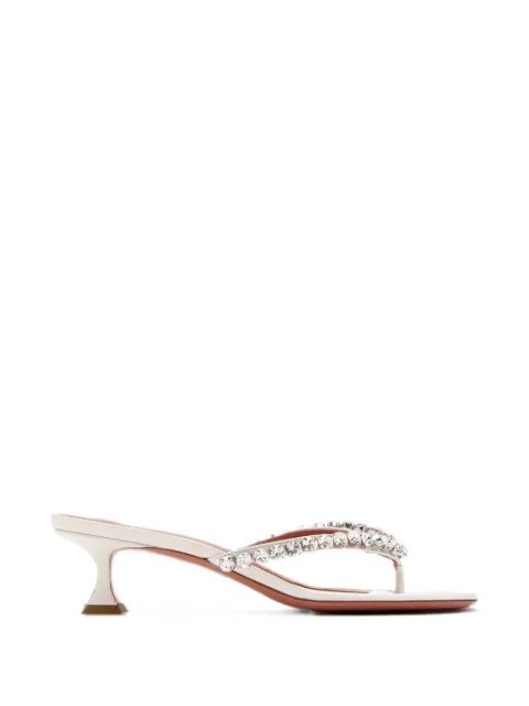 Amina Muaddi crystal-embellished leather sandals
