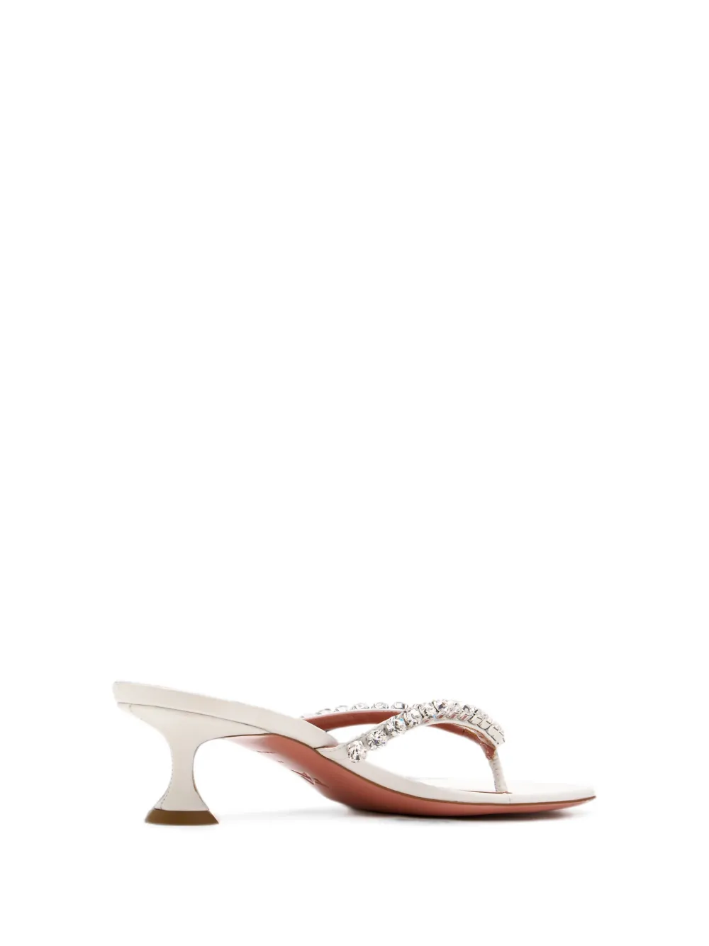 Amina Muaddi crystal-embellished leather sandals Wit