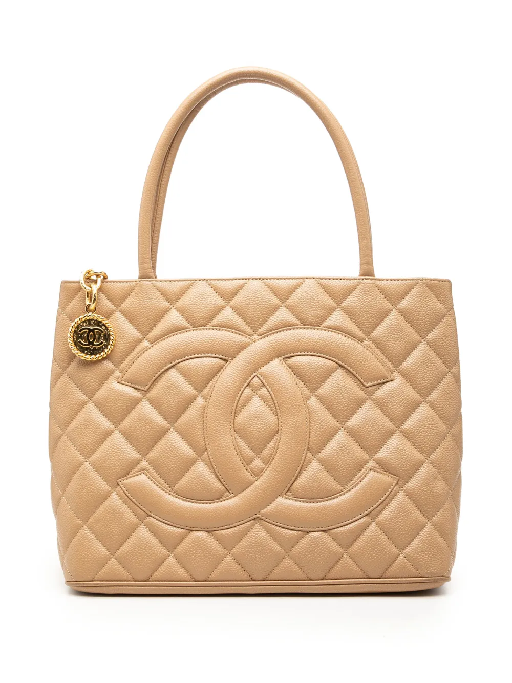 CHANEL Pre-Owned 2002-2003 Caviar Medallion tote bag - Toni neutri