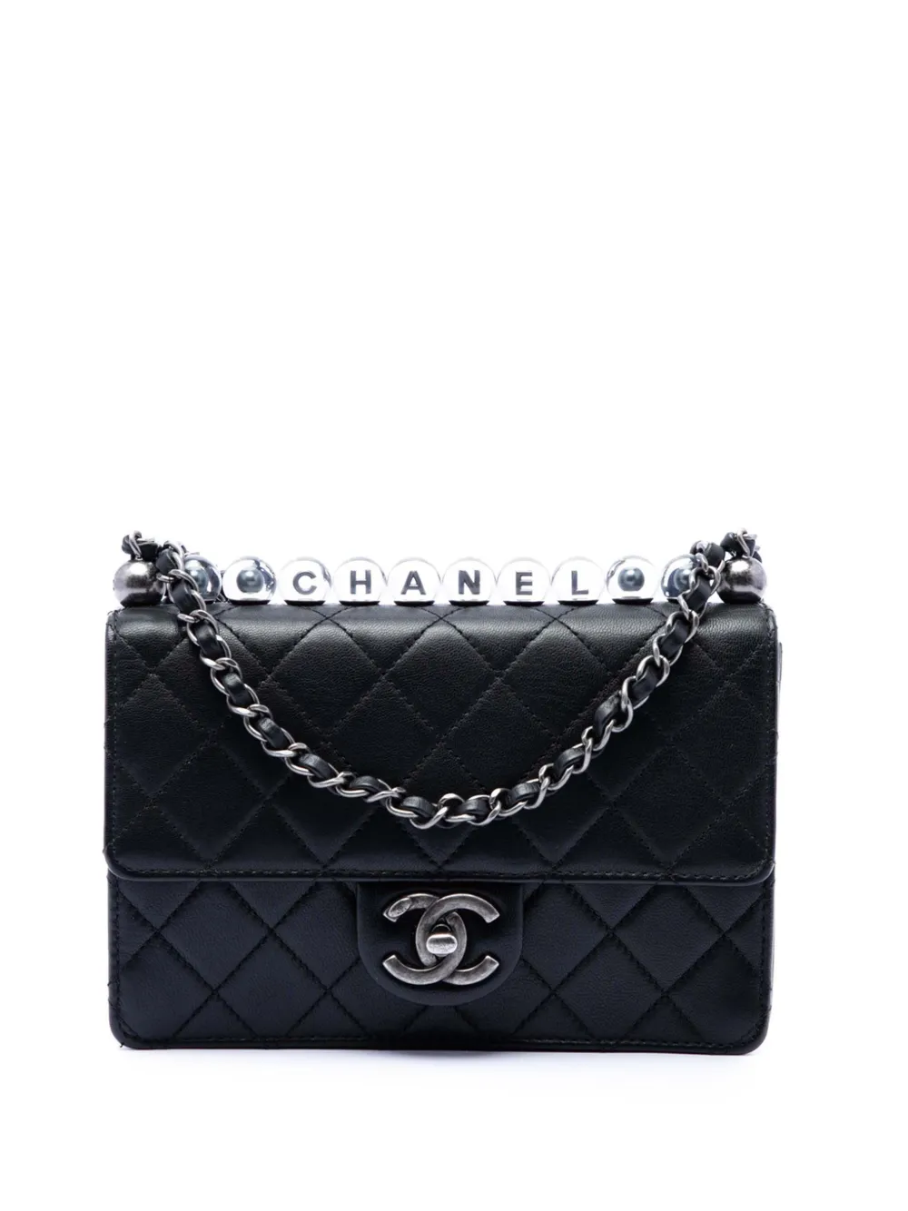 CHANEL Pre-Owned 2020 Medium Quilted Goatskin Chic Pearls Flap crossbody bag - Nero