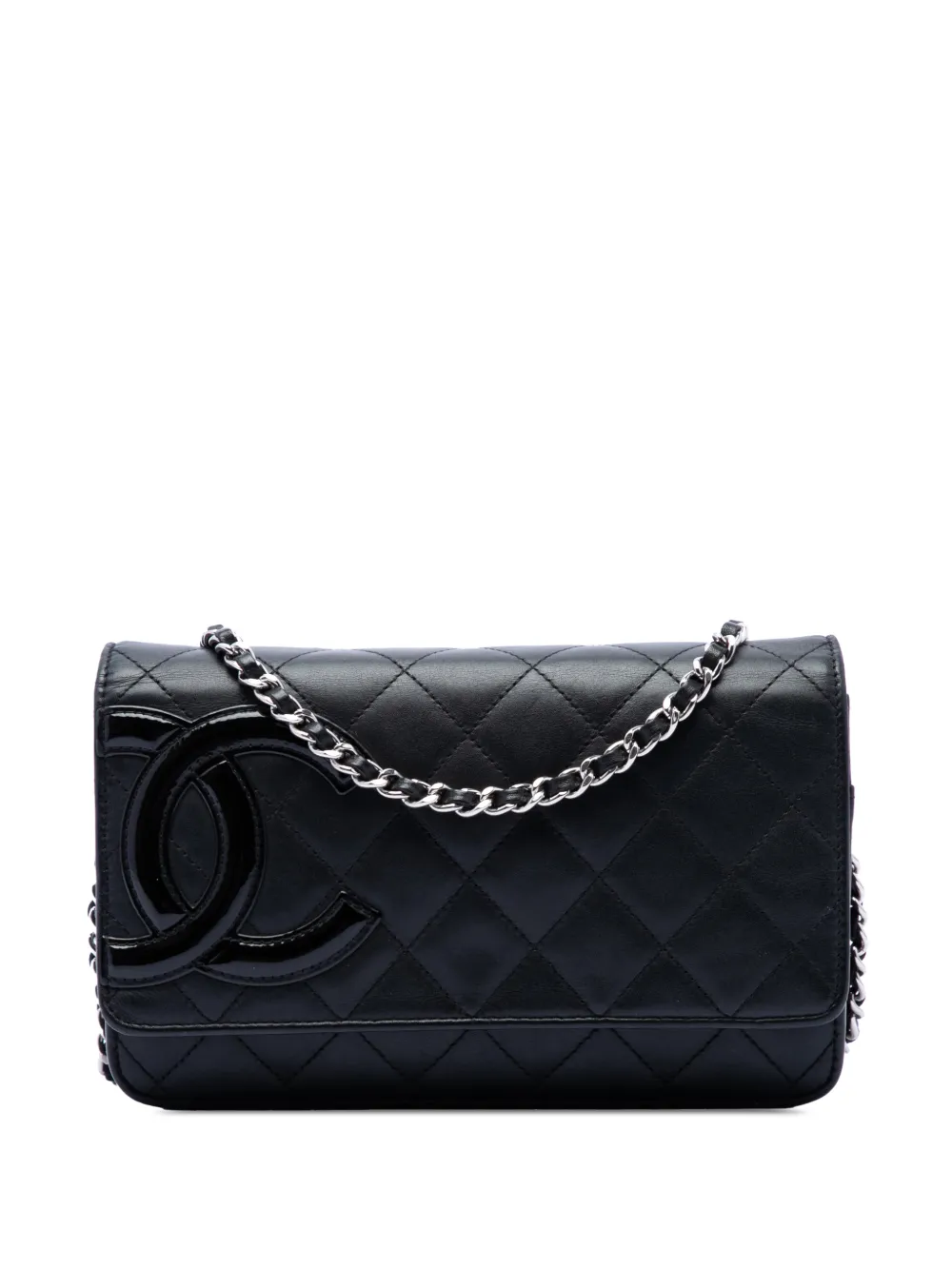 CHANEL Pre-Owned 2012 Quilted Lambskin Cambon Ligne Wallet On Chain crossbody bag - Nero