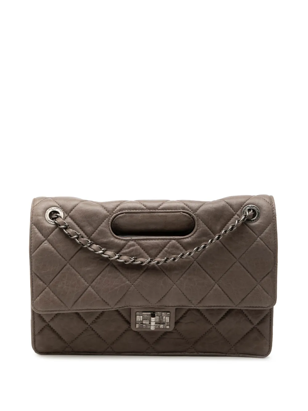 CHANEL Pre-Owned 2011 Paris Byzance Jumbo Washed Lambskin Take Away Flap satchel - Marrone